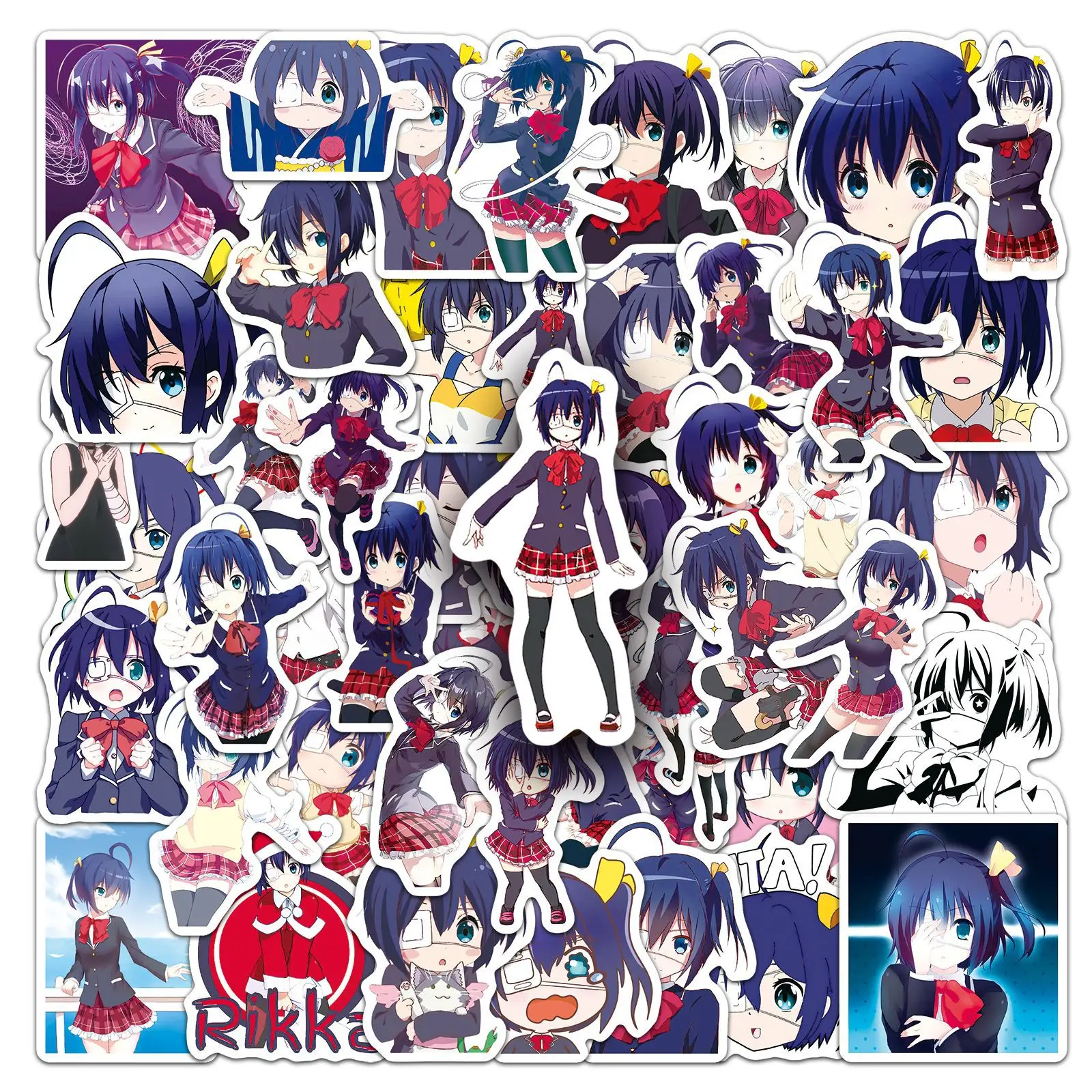 

10/50PCS Takanashi Rikka Cartoon Stickers Secondary Disease Animation Graffiti Laptop Phone Guitar Car Bike Sticker Kids Toys