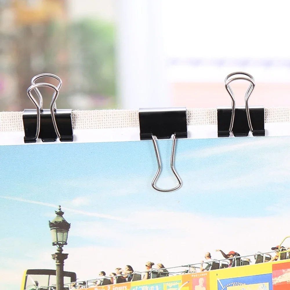 1/2/3PCS Paper Clip Black Metal Binder Clips File Binder Clips Office School Stationery Paper Document Clips Grip Clamps 60mm