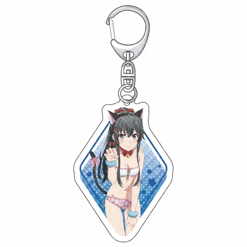 Yukinoshita Yukino Popular Anime Peripheral Keychain Acrylic Peripheral Pendant Keychain Anime Accessories Lanyard for Keys