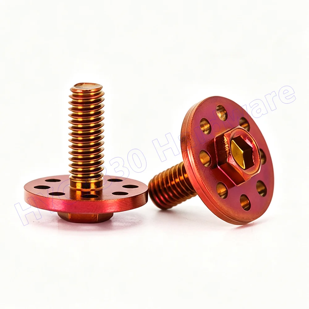 M6 304 Stainless Steel Hexagon Flange Bolt Allen Socket Head Screw with 8 Hole Flange for Motorcycle Modification