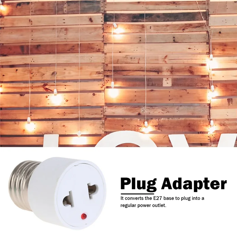 ABBO-Portable Lamp Socket E27 To EU Plug Connector Adapter 5PCS Bulb Holder Lighting Fixture Accessories Base