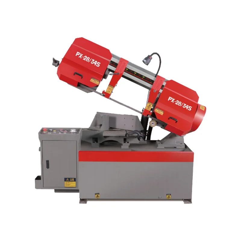 

China CNC Rotary Angle Metal Cutting Band Sawing Machine PX-28/34S Horizontal Band Saw Machine