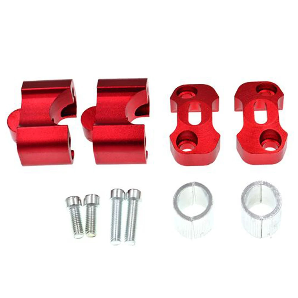 Motorcycle handlebar clamp riser adapter made from aluminum alloy for 22mm 28mm handlebars designed to improve riding posture