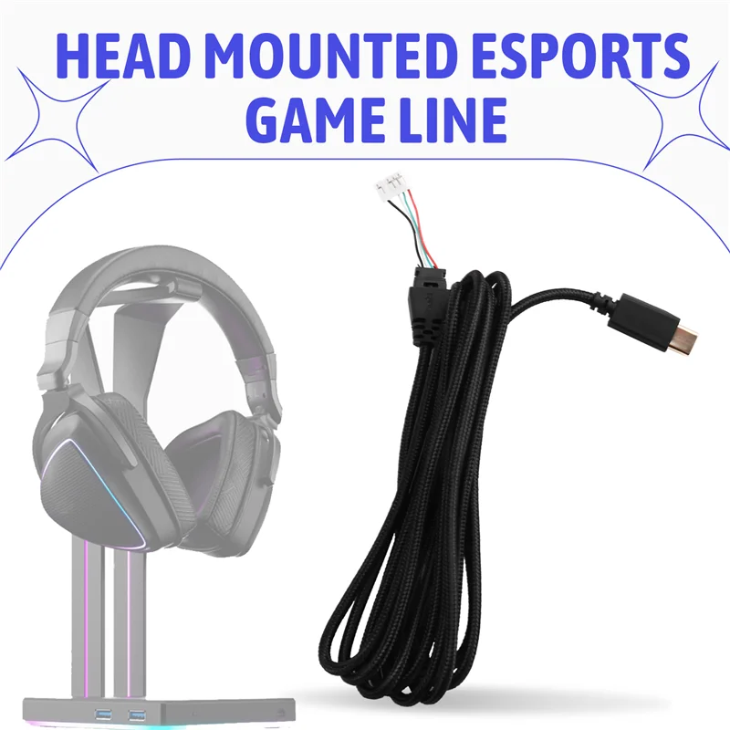 USB-C Gaming Headset Cord For ASUS ROG Delta/ROG Delta S Aux Wire Headphone Cable Line-TCES