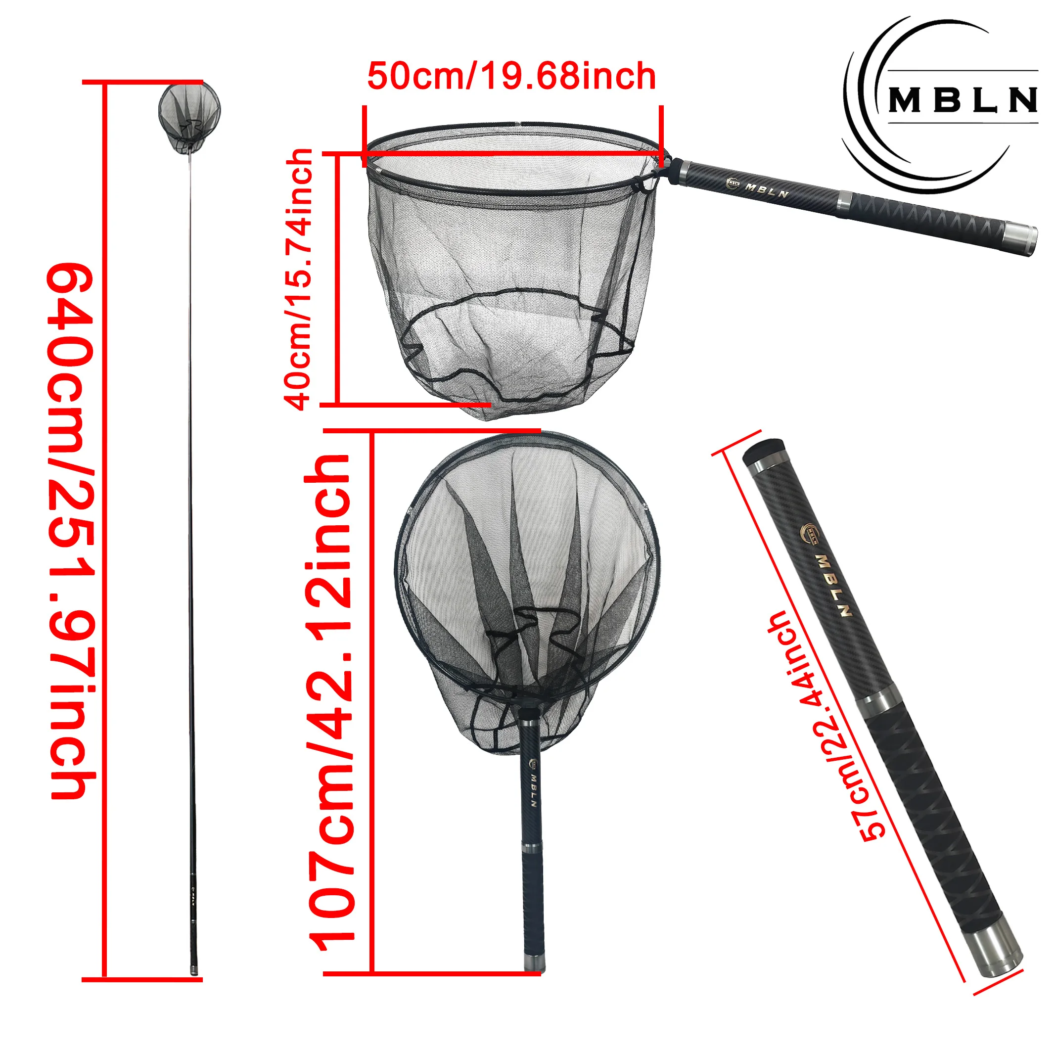 MBLN 6.4m Extra-Long Carbon La - Landing Net Telescopic 评论和价格