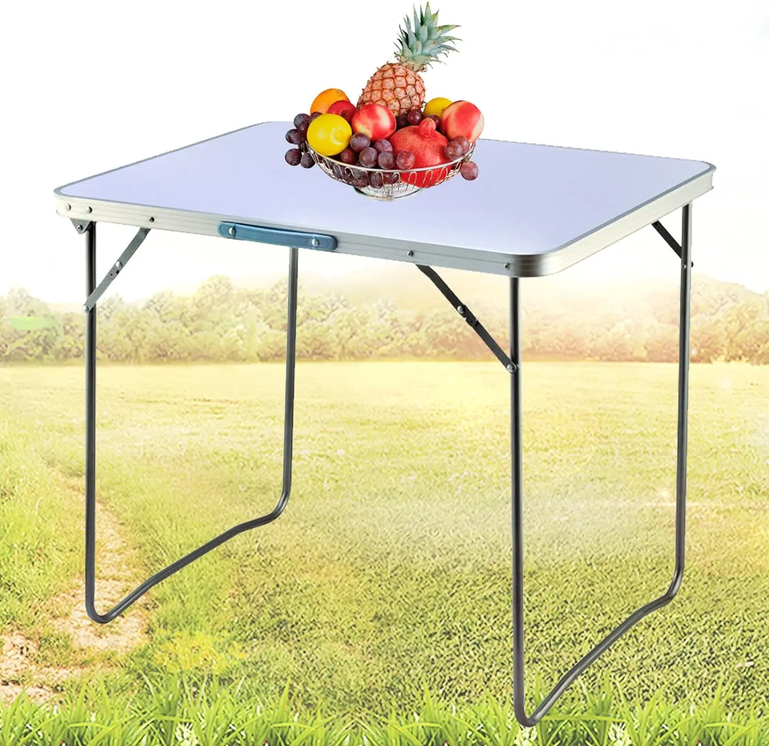 2.6ft Folding Camping Picnic Table Portable Dining Party Kitchen BBQ for Picnic Table, Garden Party,Garden Outdoor 80x60x69cm