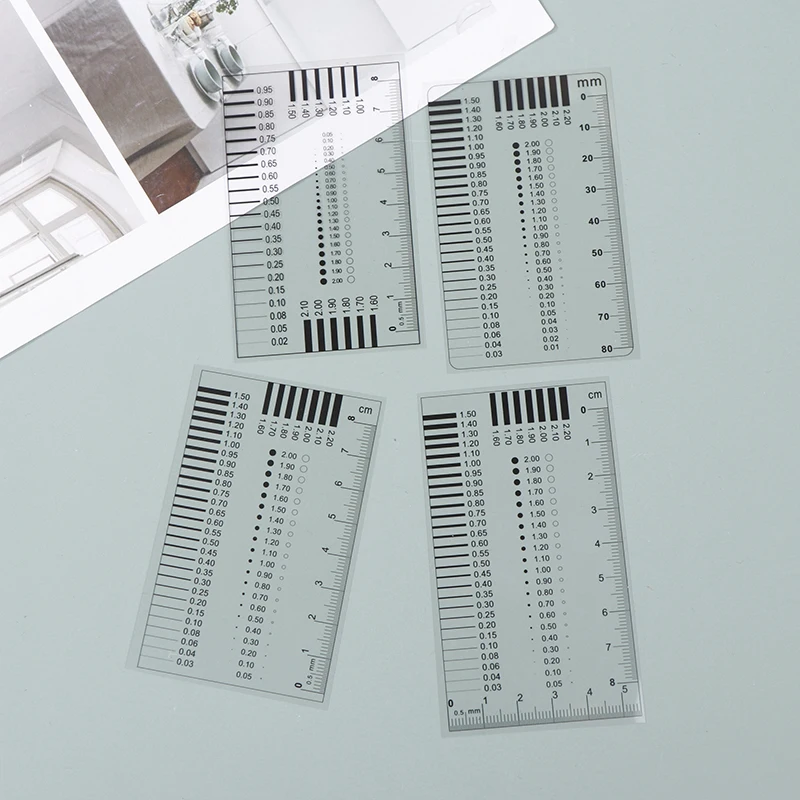 1PCS Measuring Pass Badge Gauge Stain Card Point Gauge Wire Gauge Transparent Film Ruler Welding Gage Stain Crack Contrast Ruler