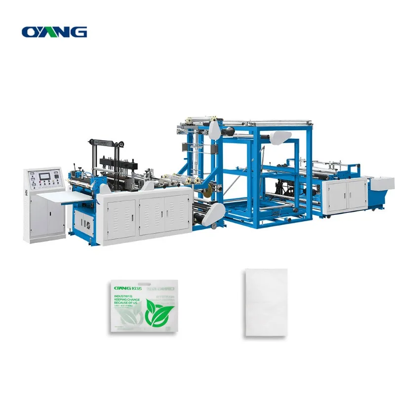 Fully Automatic Non Woven Bag Making Machine Shopping Bag Plastic T Shirt Bag Two-line Making Machinery PE Food Packaging