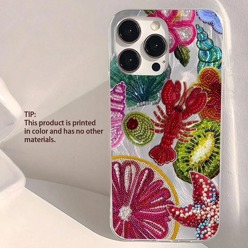 

Fruit And Lobster Pattern Soft Glossy Phone Case For Realme C63 C55 C53 C51S C61 C75 C67 14 13 12 11 Pro Plus 14X 10 8 8i Cover
