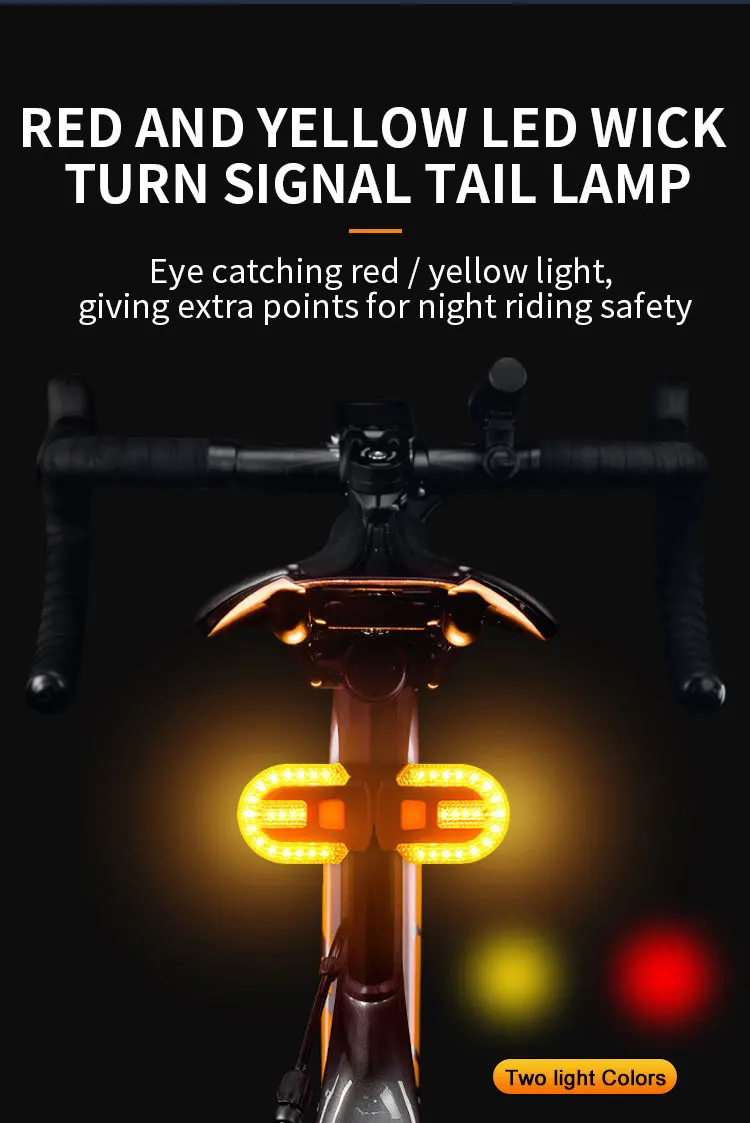Bike Turn Signal Rear Light LED Bicycle Tail Lamp USB Rechargeable MTB Bicycle Wireless Remote Taillights Cycling Accessories