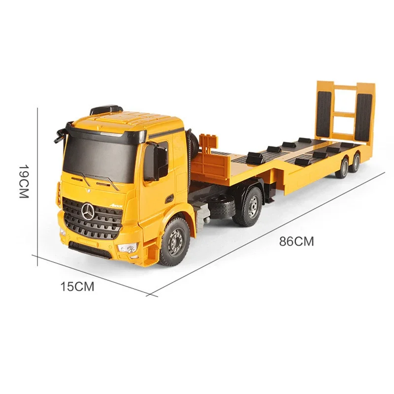 DOUBLE E RC Trailer Truck Car Model 2.4G Construction Tractor Trailer Remote Control Flipable Flatbed Vehicle Kids Toys for Boys