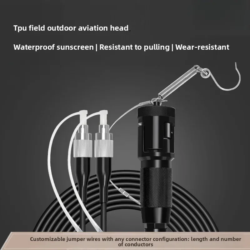 Install optical cable single mode double core plus aviation connector