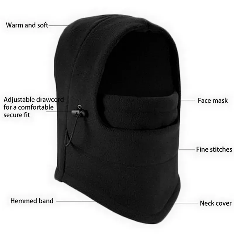 Warm Cap Winter Men Women Hats Waterproof Thermal Fleece Balaclava Hat Hooded Neck Warmer Outdoor Cycling Hiking Scarves Hats