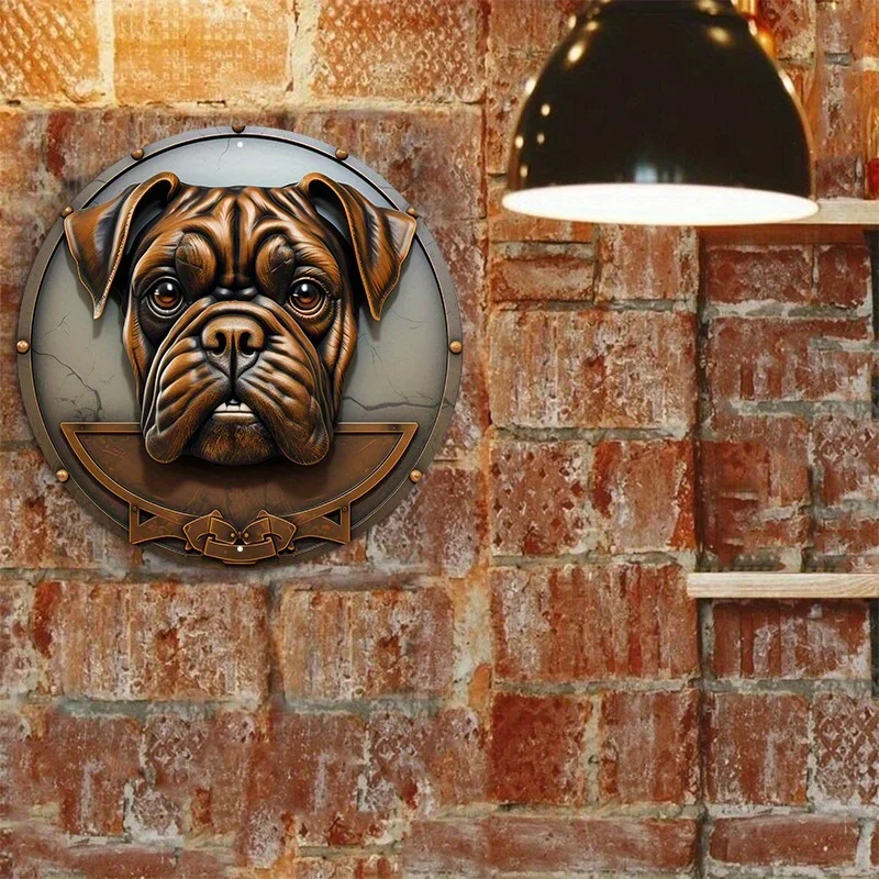 Aluminum Metal Boxer Dog Welcome Sign Cut Design vintage home bar decoracion hogar rustico farmhouse decor