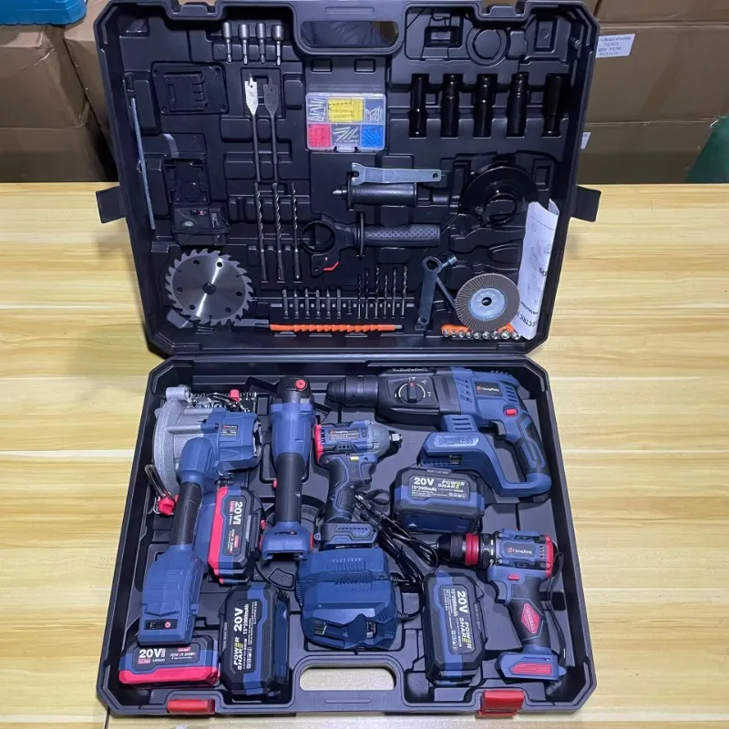 20v cordless electric drill set 5-piece set lithium battery power tool set home decoration