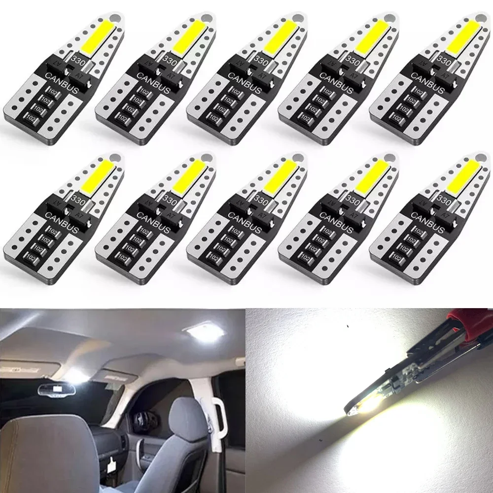 

10x T10 LED W5W Canbus 168 Car Clearance Parking Lights Error Free Interior Car Lighting Bulb 6500K Auto Wedge Clearance Lamp