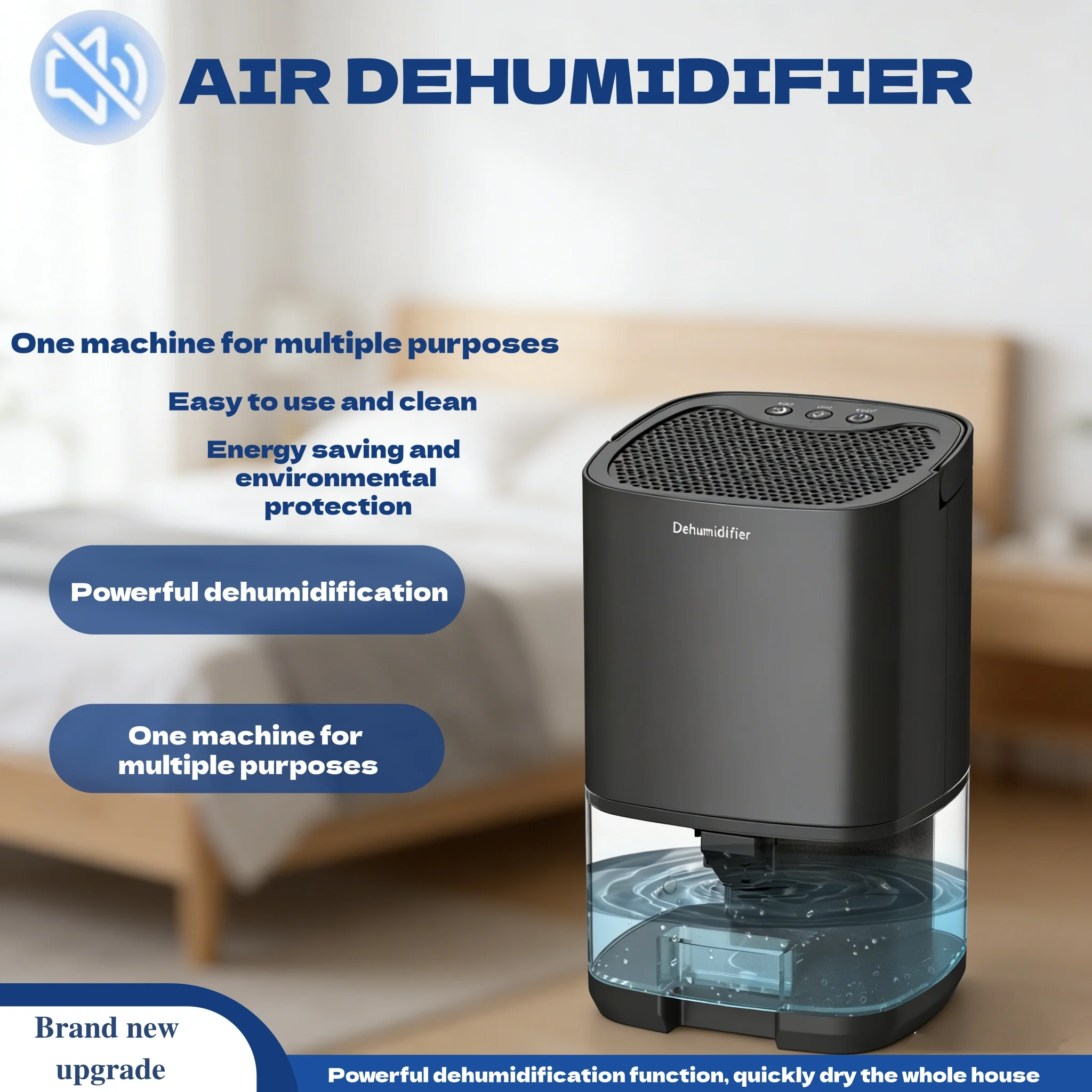 

Smart Air Dehumidifier Portable Mute Mini Air Dryer Bedroom Office Use Silent Moisture Absorption Small Powerful Dehumidifier