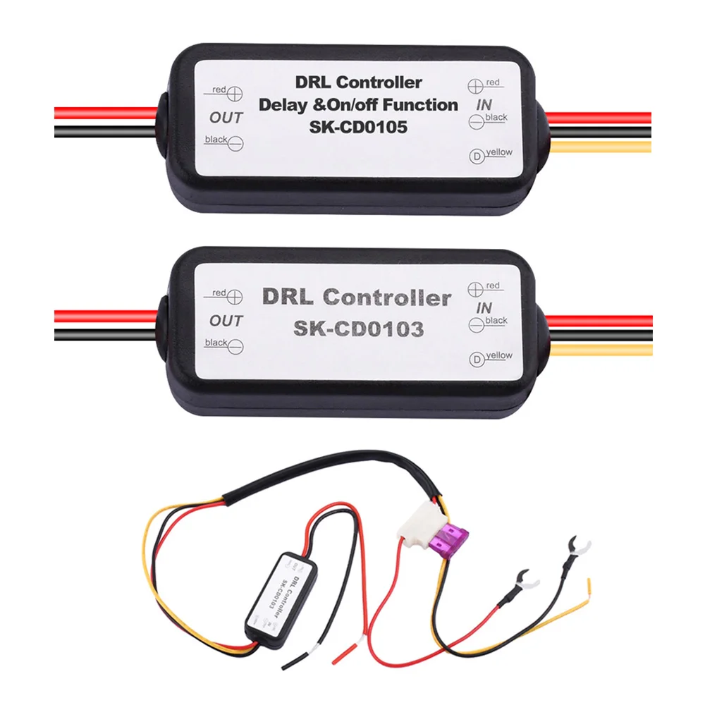 DRL Controller Daytime Running Light Relay Harness 12-18V fendinebbia Controller CD0103 CD0105 Auto Car LED Dimmer On/Off