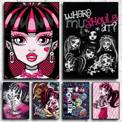 Cartoon Monster High Movie Whitepaper Poster HD Quality Poster Wall Art Painting Study Room Wall Decor