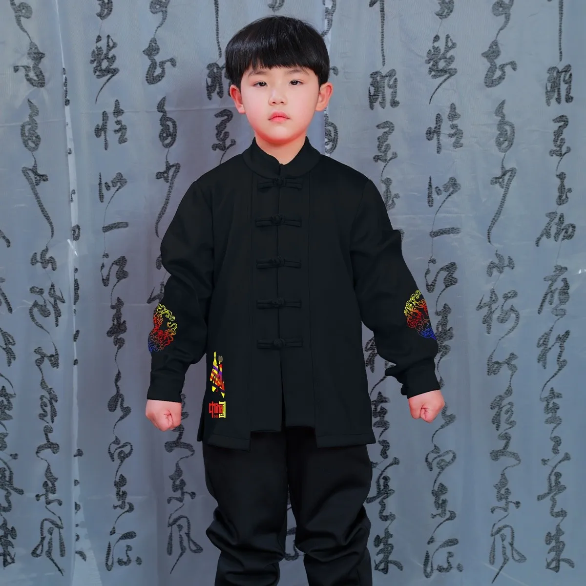 Spring Autumn Kids Tai Chi Uniform Set Boys Girls Martial Arts Wushu Performance Competition Training Clothing