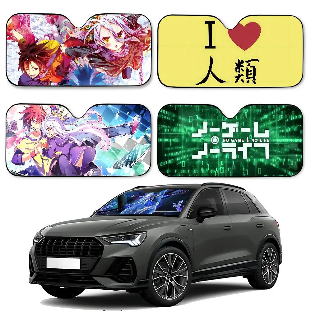 لا لعبة لا حياة أنيمي سيارة ظلة سيارة ظلة يغطي غطاء الزجاج الأمامي العالمي للطي قناع #2