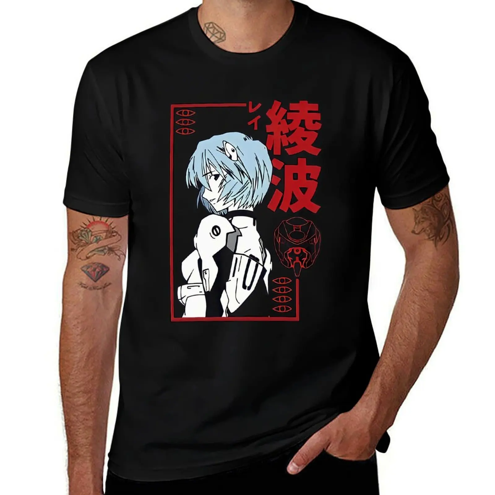 

Rei Ayanami Red Style T-Shirt customs baggy shirts mens graphic t-shirts hip hop