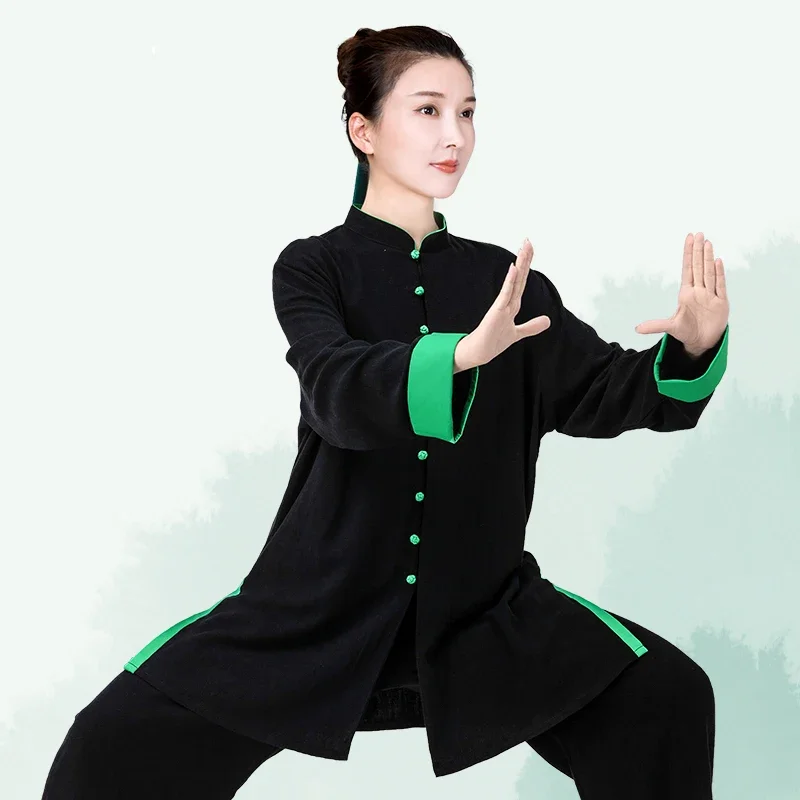

Martial Arts Uniform Tai Chi Clothes Kung Fu Clothing Chinese Traditional Thick Warm Cotton Linen for Men for Women Wrinkle-free