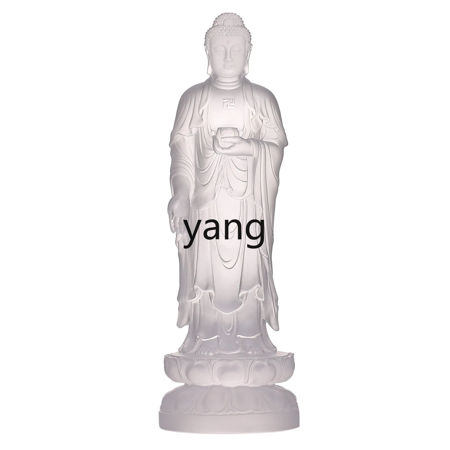 LH Ancient Glazed Amitabha Buddha Bodhisattva Temple Temple Worship Standing High-end Tabletop Ornament