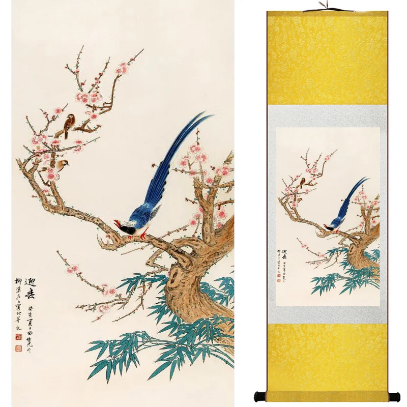 Birds and flower  Art Painting Home Office Decoration Chinese scroll painting birds  painting LTW2017112205