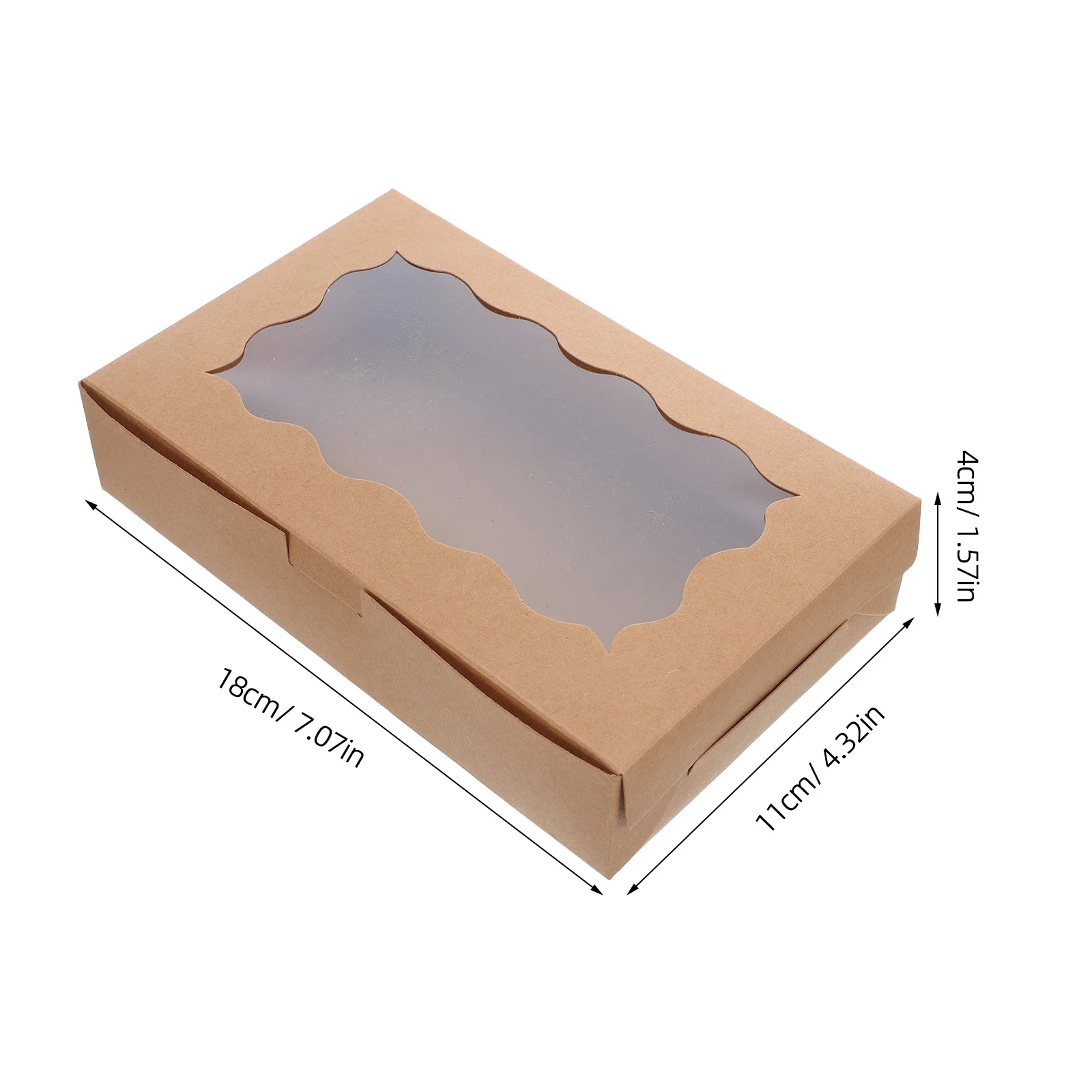 Cajas de papel Kraft para repostería, 50 Uds., ventana transparente, embalaje de postre para panadería, galletas, macarrones de Chocolate, Muffins, Donut, Mini pastel