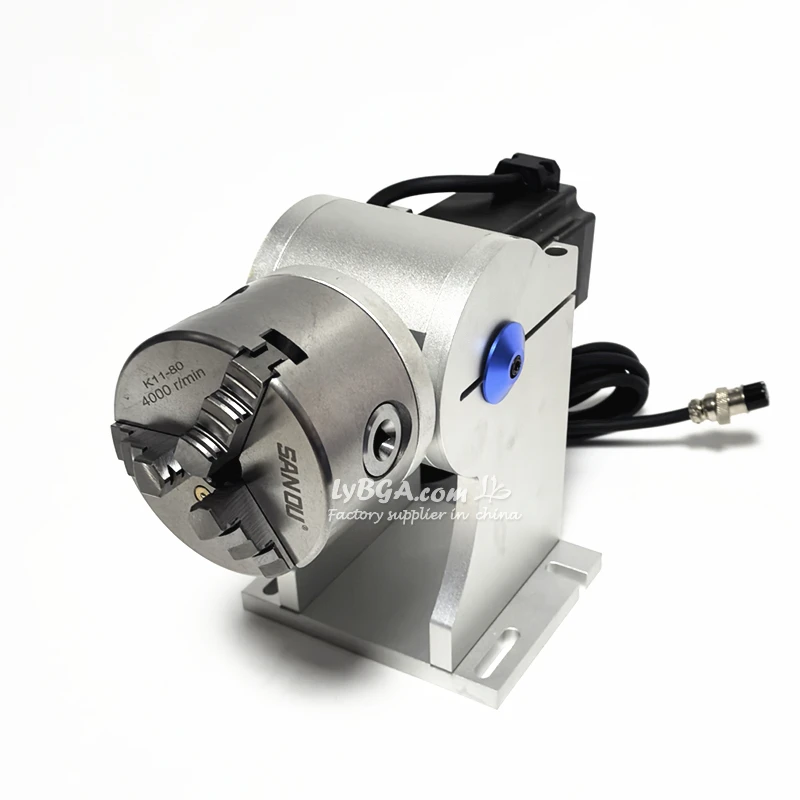 

LYCNC D80 Rotary Axis Chuck 80mm A Axis for Fiber Laser CO2 UV Carving Marking Engraving Machine Use Cylinders Marking