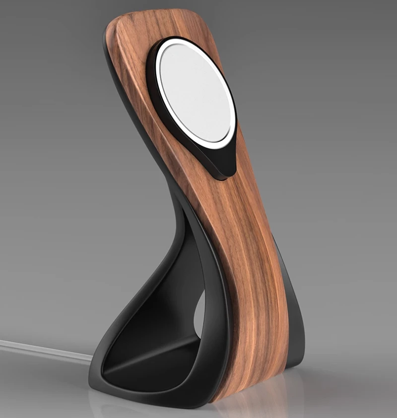 

Msgsafe Mobile Phone Stand Custom Design Wooden Magnetic Charger Bracket Desktop Creative Lazy Wireless Charging Phone Holder