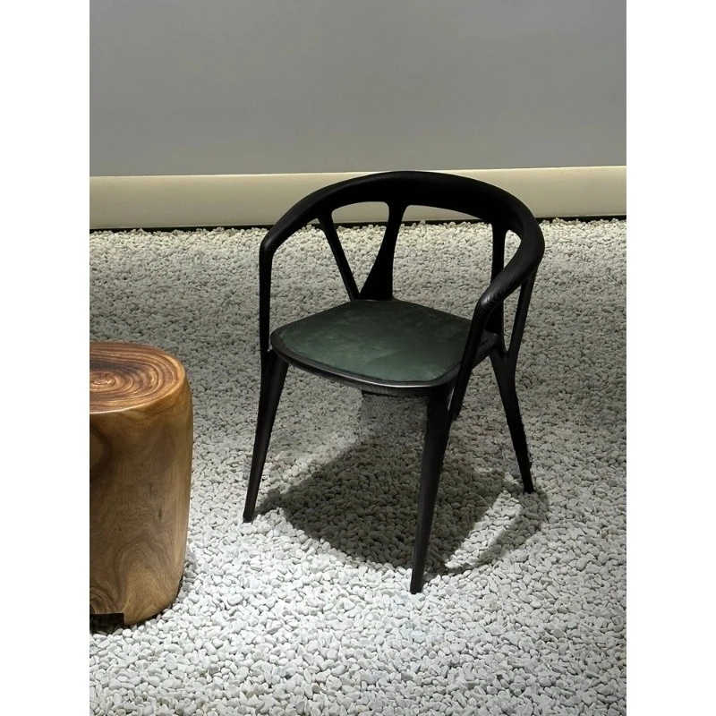 

Medieval style tea chair solid wood armrest tree branch back chair creative minimalist designer casual dining chair