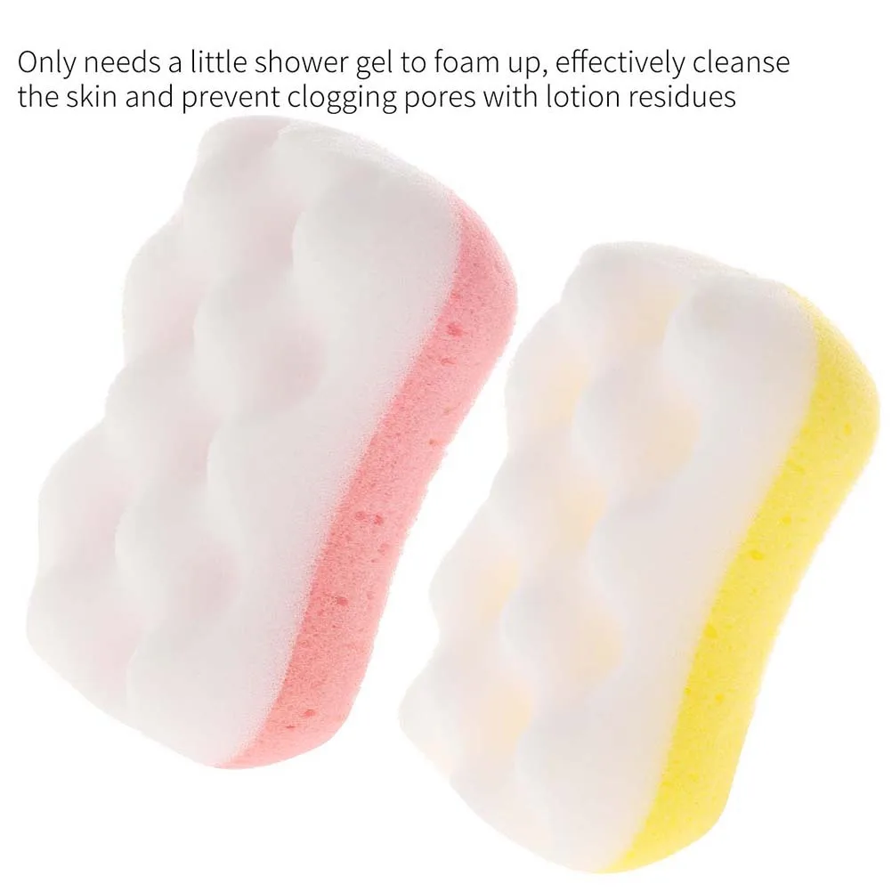 

8pcs Exfoliating Sponge Double-Sided Body Scrubber Shower Cleaning Bath Sponge For Adult Portable Durable Soft Skin Care Tool