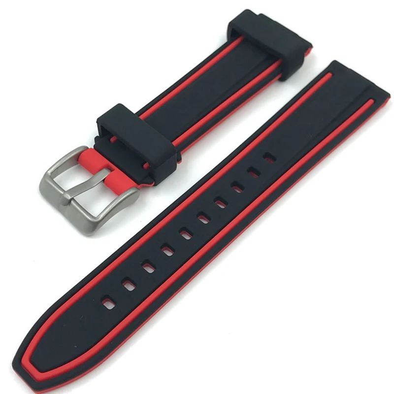 Correa de silicona suave de liberación rápida para reloj, pulsera de repuesto Universal de goma colorida de 20mm, 22mm y 24mm