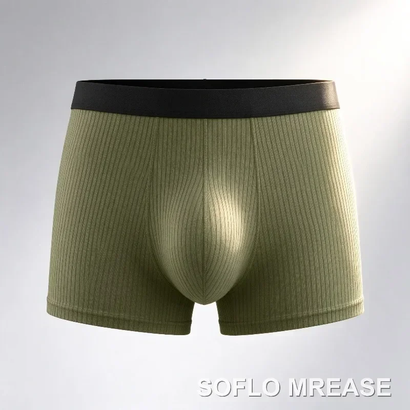 2026 Mens Cotton Boxer Briefs Large Contour Pouch Mid Rise High Stretch Breathable Sweat Absorbent Underwear for Men Casual Wear