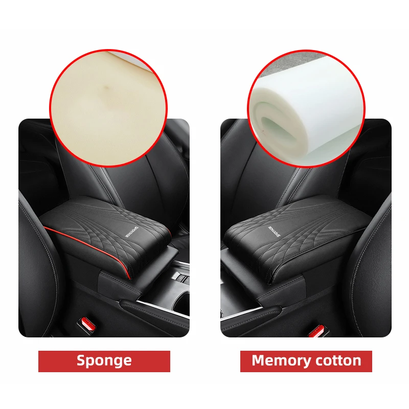 For KIA Sportage Car Armrest Box Height Increasing Pad Car Armrest Pad Central Armrest Box Leather Protective Cover