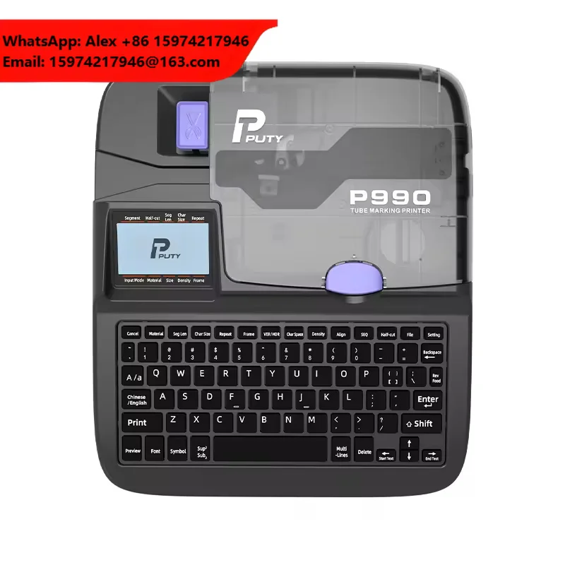 P990 Digital Cable Wire Label Printer, Thermal Heat Shrink Tube Printer With Barcode Printing For Cable Tags & Wire Markers