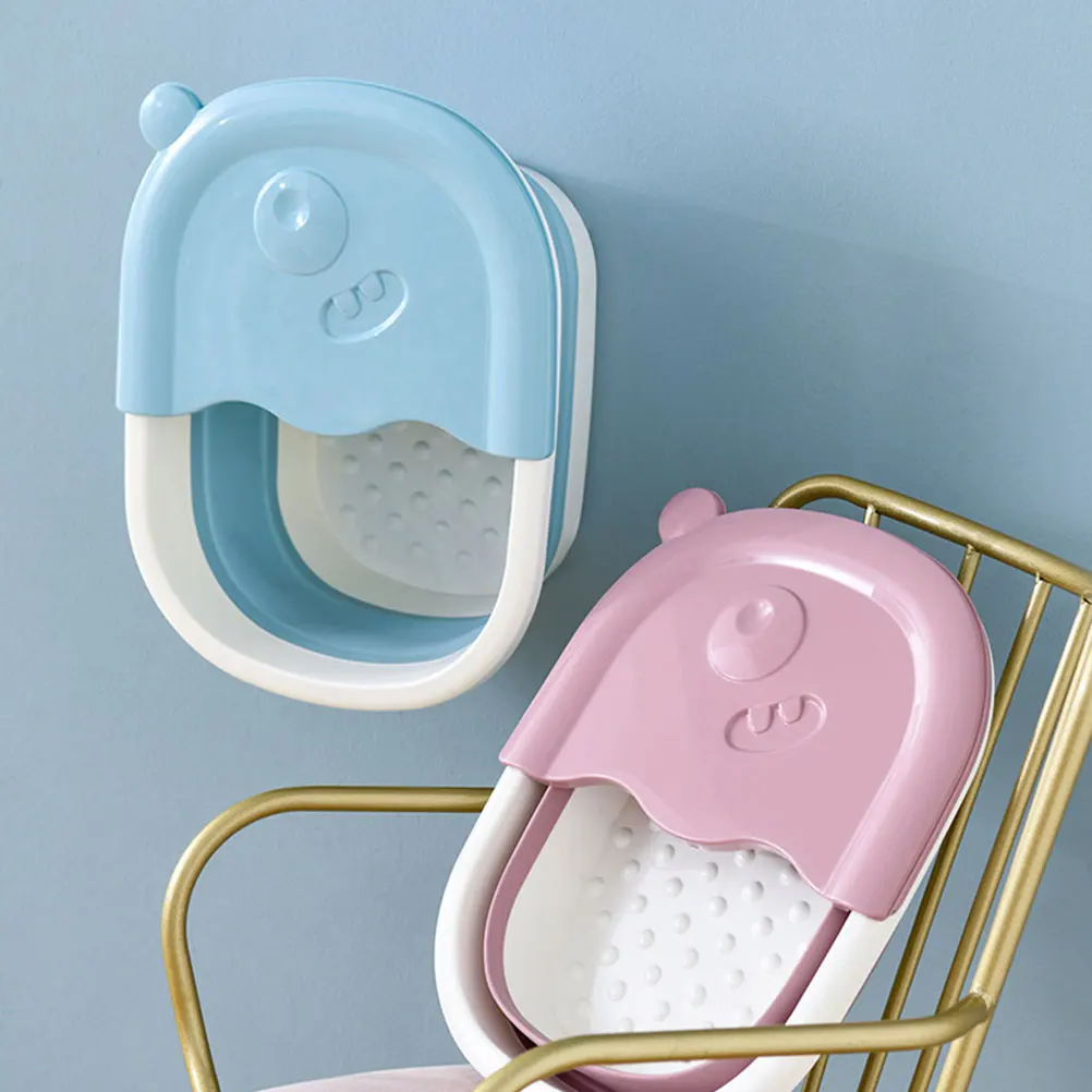 

Children Foot Bath Bucket Portable Massage Tub PP TPE Kids Basin Travel Home Feet Soaking Washing Storage