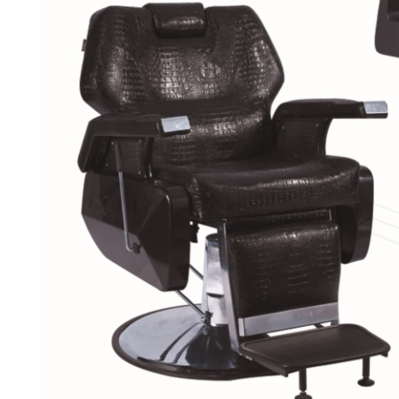 ROYAL Baroque Vintage Antique Barber Chair Painted Aluminum Chassis Leather Trim Sponge Padding
