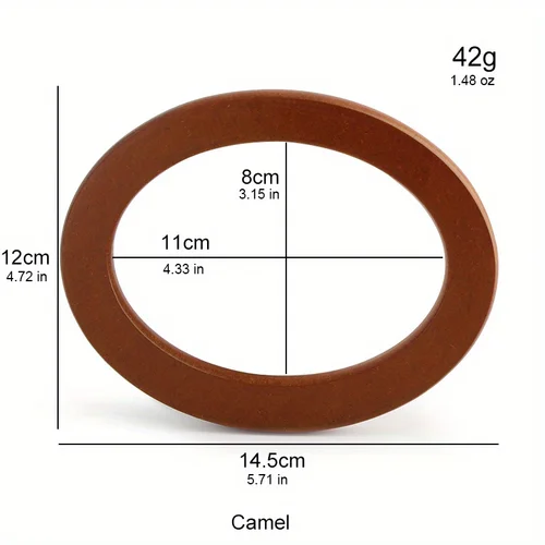 Imagen 2 del producto 2 uds. Asa ovalada de madera para bolso, bolso hecho a mano de repuesto, bolso cruzado, manualidades DIY, accesorios de costura, marco de mango de madera