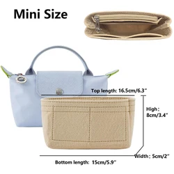 Felt Bag Organizer Insert for Small Tote Handbag Le Pliage Style Mini Storage Liner Washable Removable Handbags Accessories