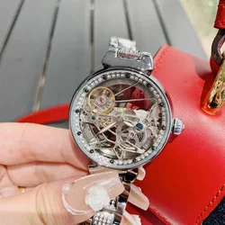 New Original Brand Transparent Automatic Watches for Women Self-winding Wrist watch Full Stell Bracelets Watch Skull Female 3ATM