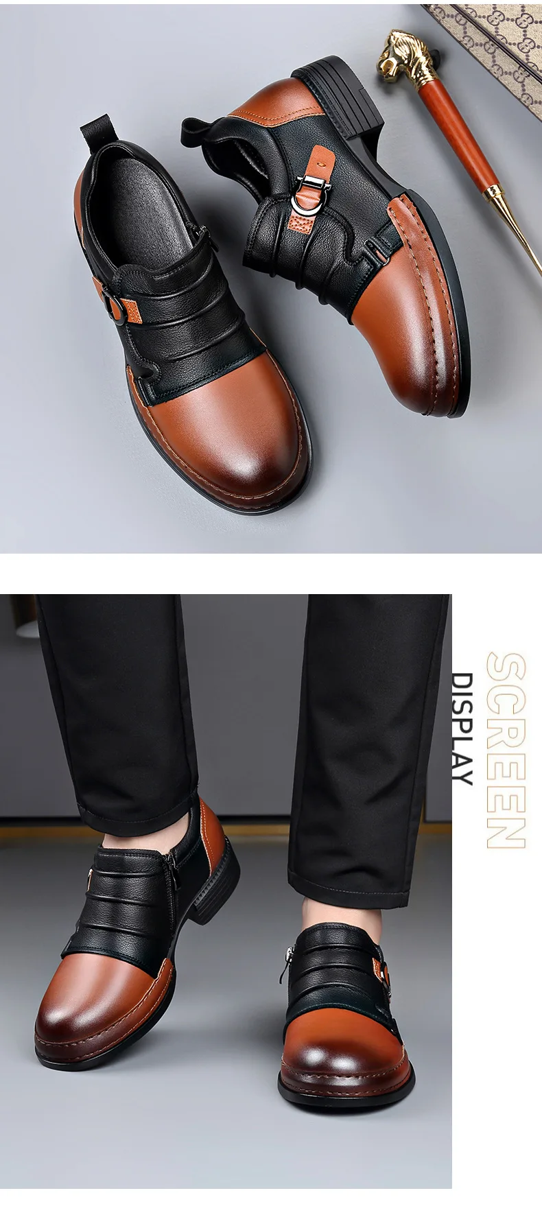 Spring Autumn New Retro Ankle Boots for Men Zipper Designer Genuine Leather Boots Male Fashion High Quality Platform Shoes Man