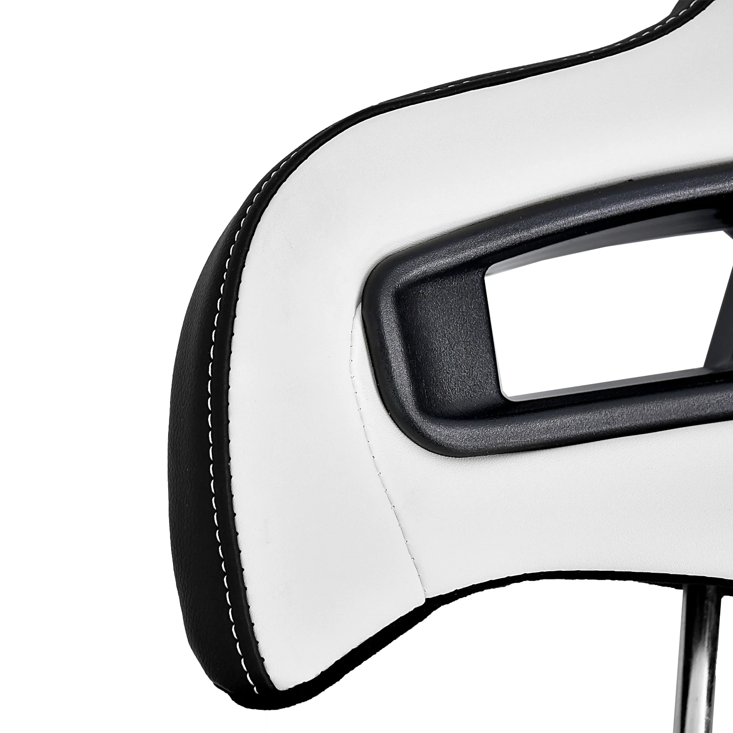 Tiypeor Universal Car Headrest Seat 425mm*386mm Black White Leather Racing Headrests Seat For Vehicle view 5