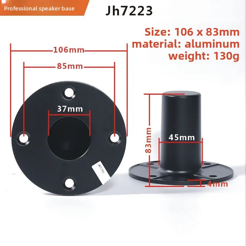 MW Audio, set van 2 luidsprekeronderplaten met één gat, stevige metalen standaard voor gebruik op een podium.