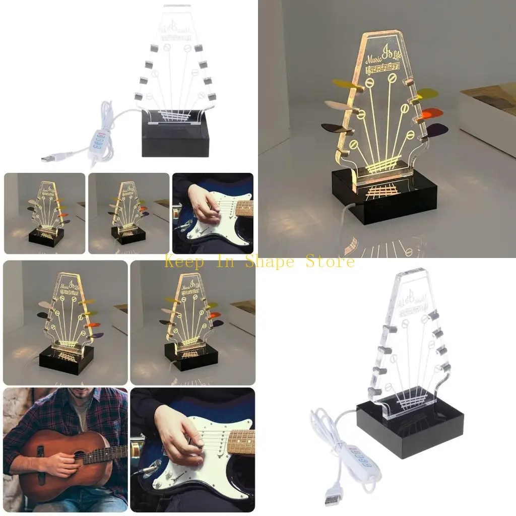 U1JC Guitar Pick Case ، Acrylic Guitar Display Easel ، Clear Guitar Pick Pick Box مع حامل الغيتار الأساسي