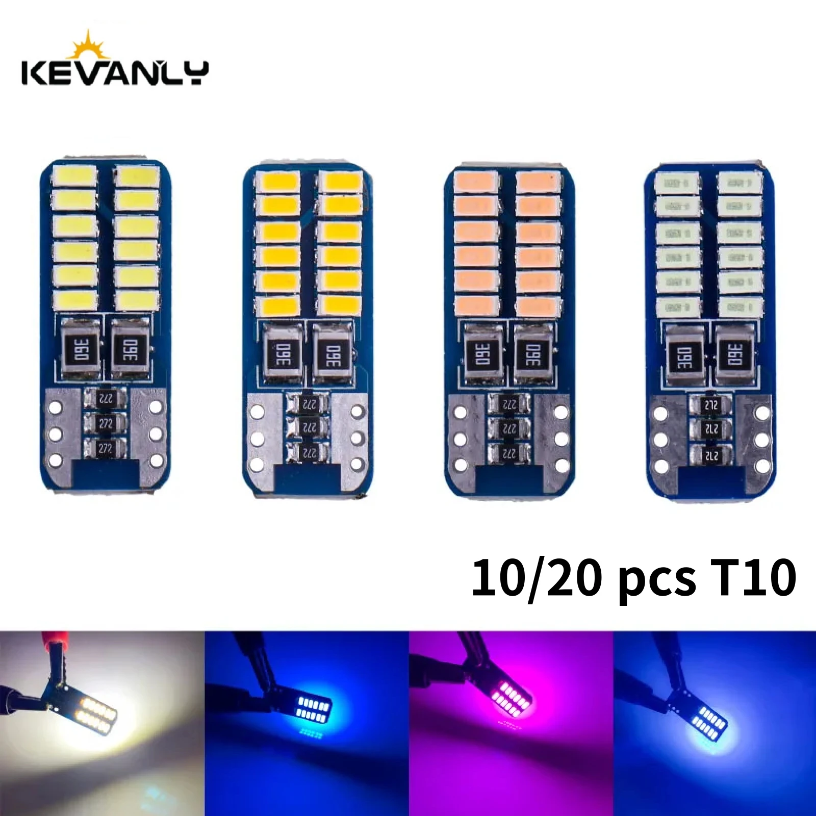 10/20/50PCS Car Interior Bulb W5W T10 LED Canbus Error Free 194 168 Map Dome Lights Parking Light Auto Signal Lamp Reading Light