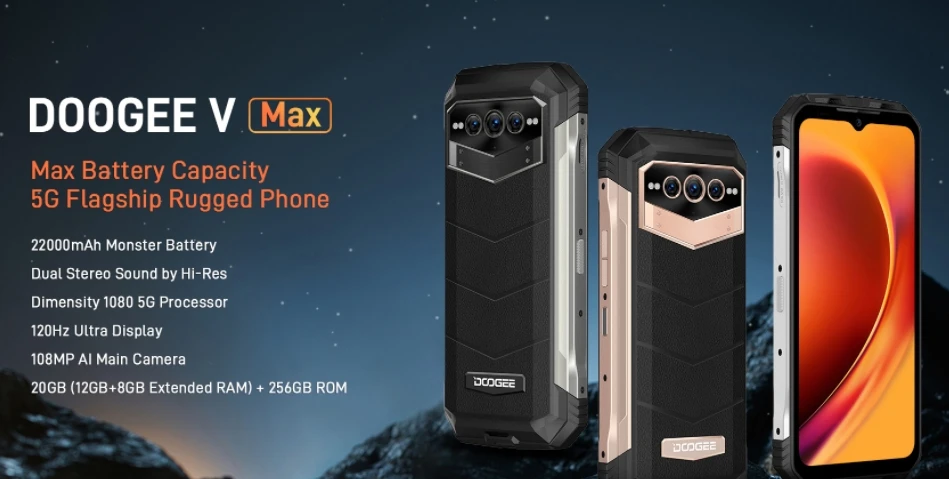 Doogee V Max Cpu 120Hz Nfc 12Gb+Up To 8Gb Extended/256Gb 22000Mah Nfc 12Gb+Up To 8Gb Extended/256Gb 12Gb Ram 256Gb Rom