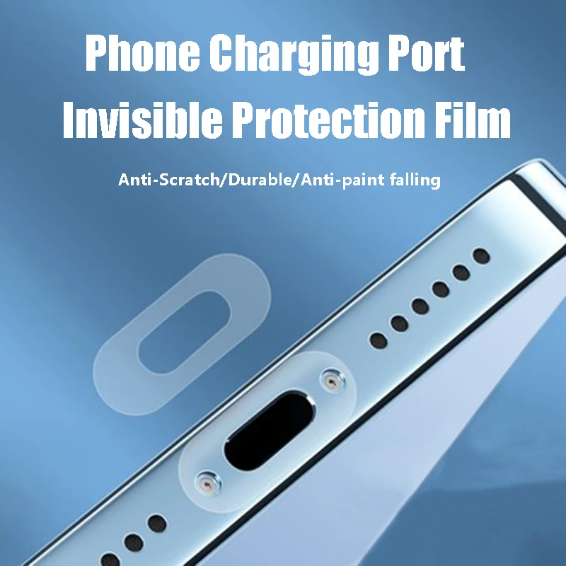 Mobile Phone Charging Port Protective Film for Apple 13 Type-c Android Interface Scratch-resistant Invisible Film Data Port Film